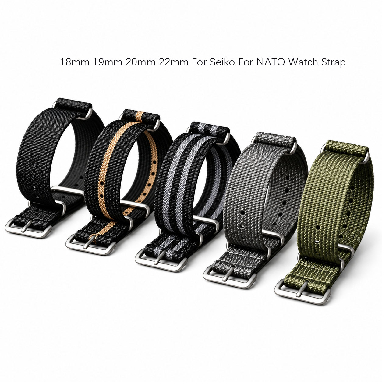Nato Strap Nylon - 18mm 19mm 20mm 22mm For NATO