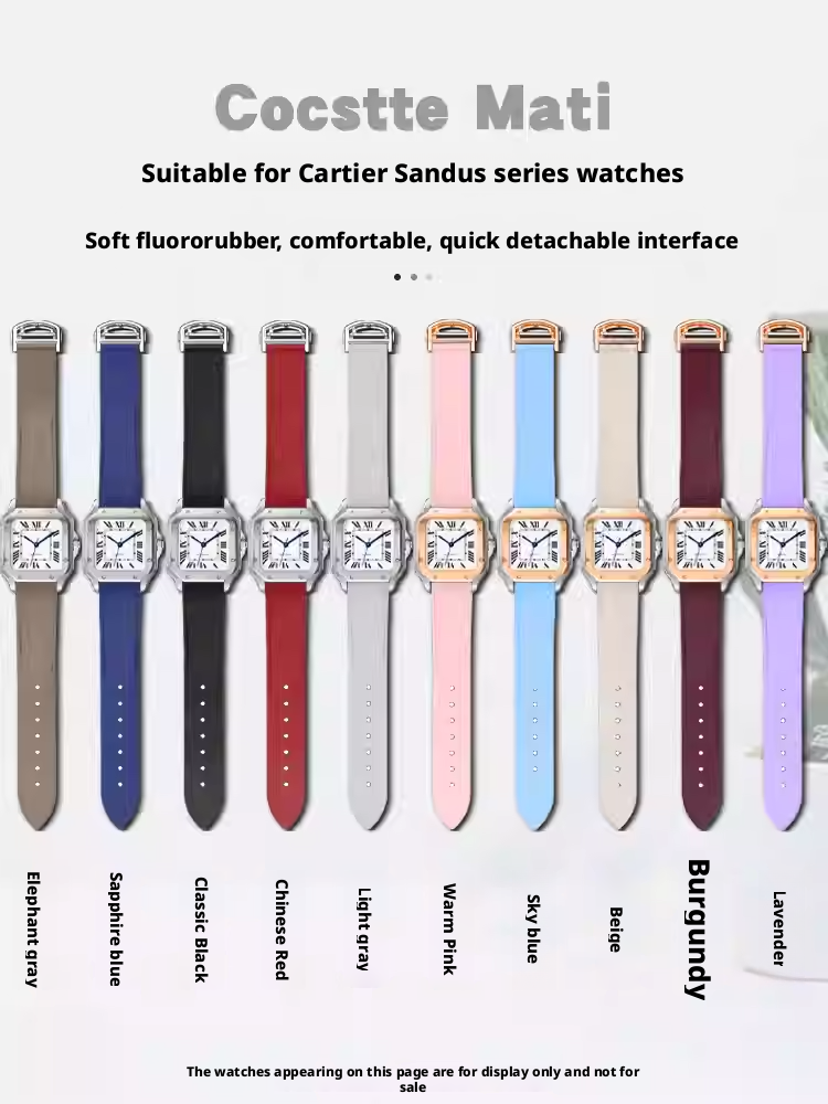 New style 19/21MM FKM rubber w - đánh giá và giá Cartier Watch Santos